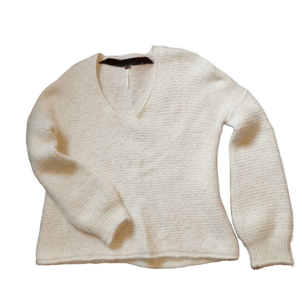 Free People Alpaca Blend V-Neck Sweater - Sz L